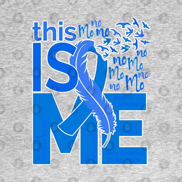 This Is Me - Awareness Feather Ribbon - Blue by CuteCoCustom